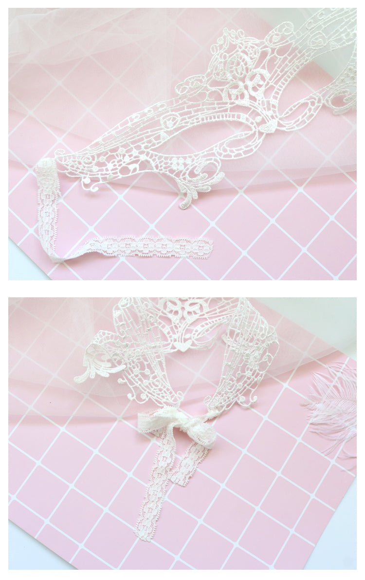 White Lace Masquerade Mask