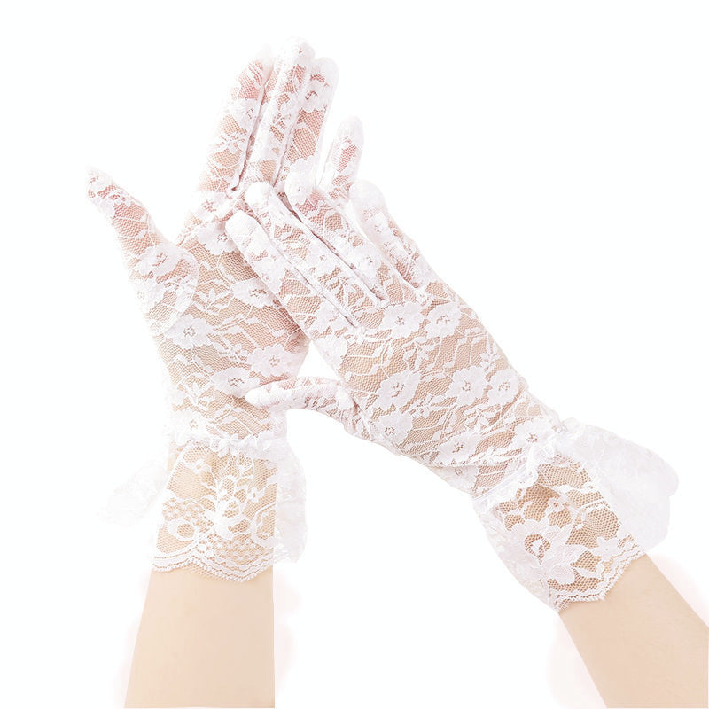 White Lace Gloves