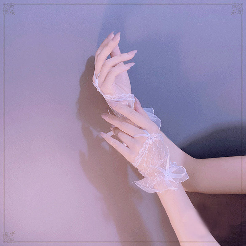 White Lolita Lace Gloves