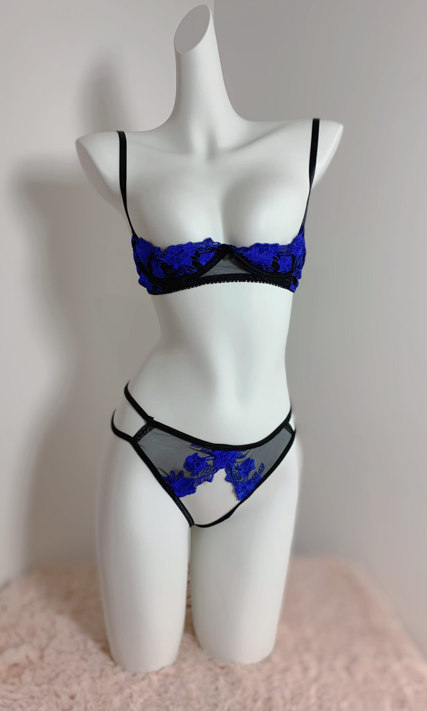 Sexy Floret Push Up Bras with Crotchless Pantie