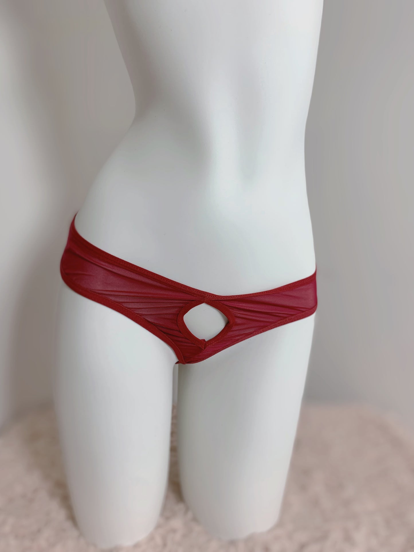 Lace Butterfly Low Waist Crotchless Pantie