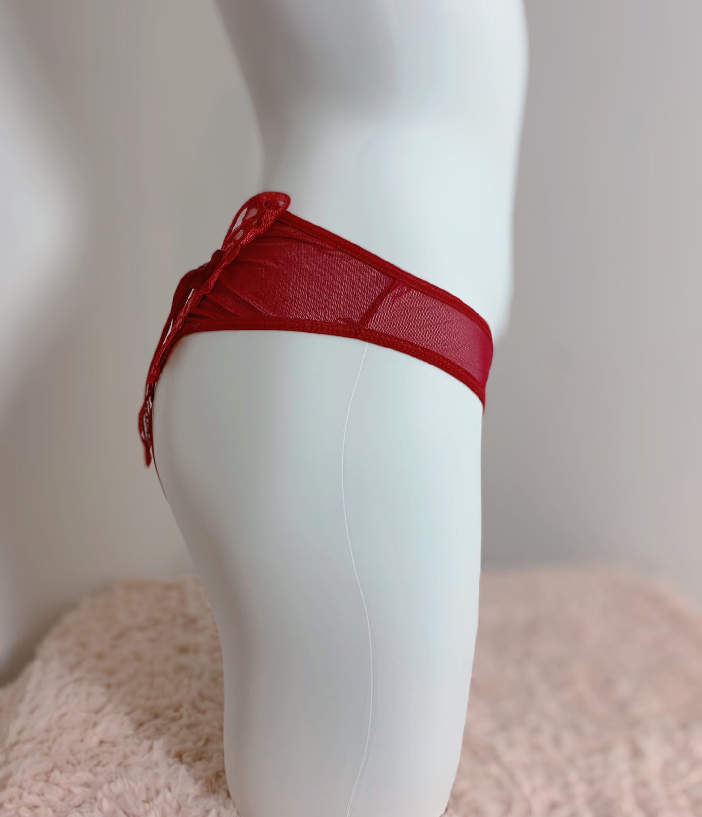 Lace Butterfly Low Waist Crotchless Pantie