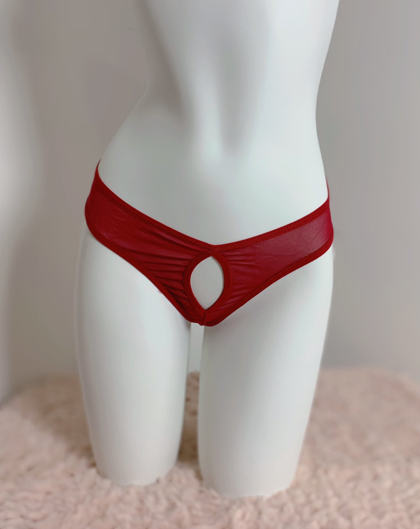 Lace Butterfly Low Waist Crotchless Pantie