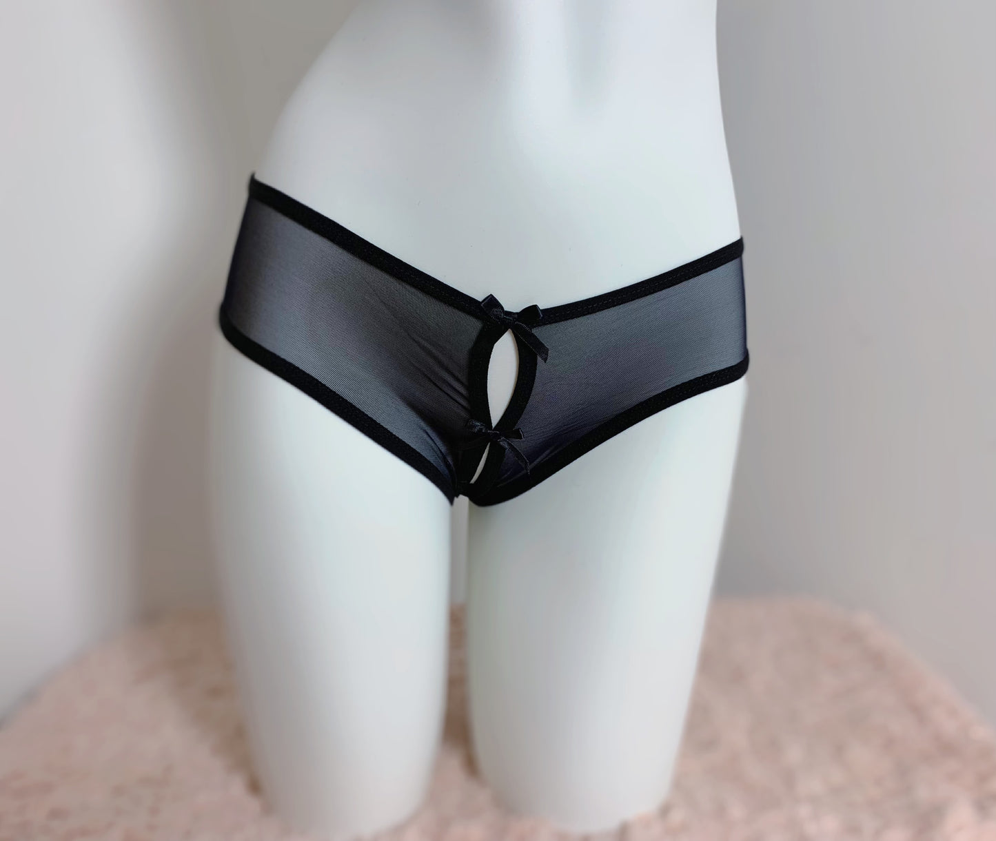 Lace Butterfly Low Waist Crotchless Pantie